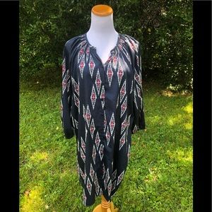 TUCKER fr Target navy magenta tribal print dress L